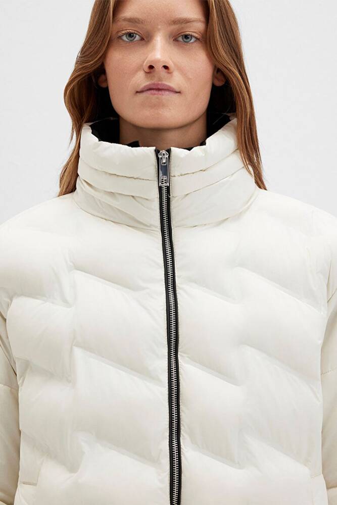 Kadın Dik Yaka mont 1110714-86412 Ekru 