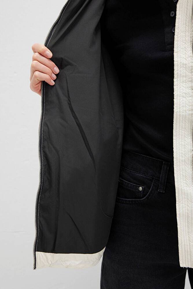 Kadın Dik Yaka mont 1110714-86412 Ekru 