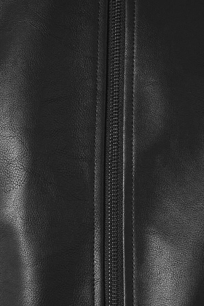 Kadın Dik Yaka PU Ceket 1110598-900 Siyah 