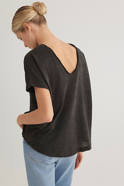 Kadın Dokulu Tişört 167311-70087 Gri (2)