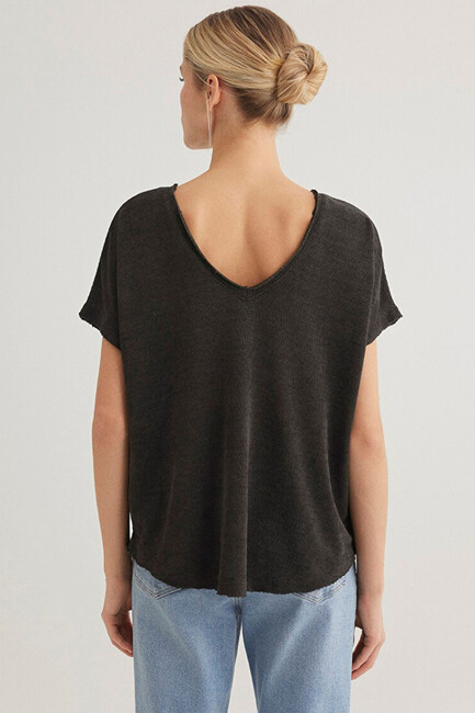 Kadın Dokulu Tişört 167311-70087 Gri - Thumbnail