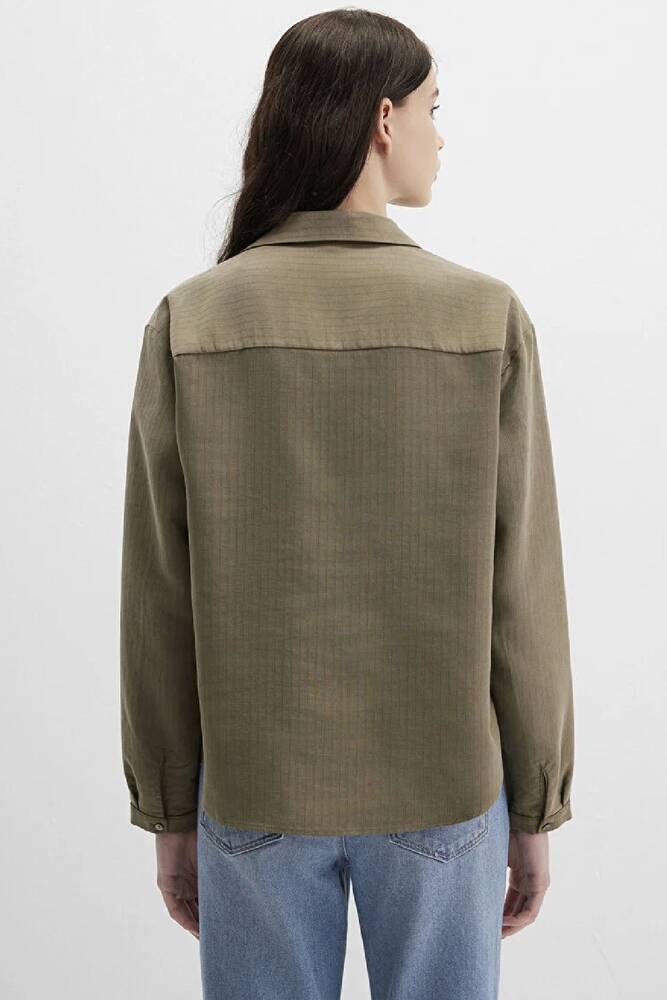 Kadın Dokuma Bluz 1211423-87538 Haki 