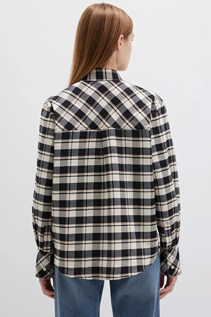 Kadın Dokuma Gömlek 1211303-88238 Siyah (2)