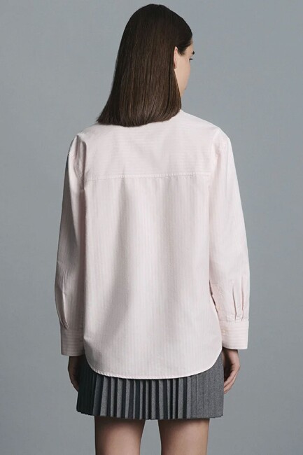 Kadın Dokuma Gömlek 1211420-91459 Pembe - Thumbnail