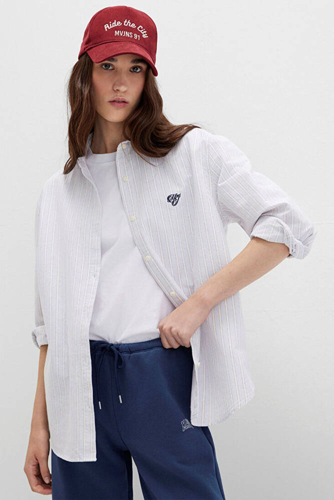 Kadın Dokuma Gömlek 1211420-91460 Mavi 