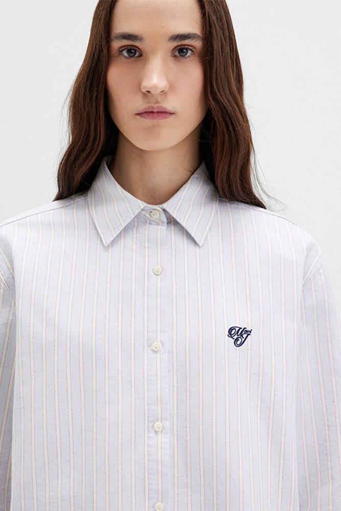 Kadın Dokuma Gömlek 1211420-91460 Mavi 