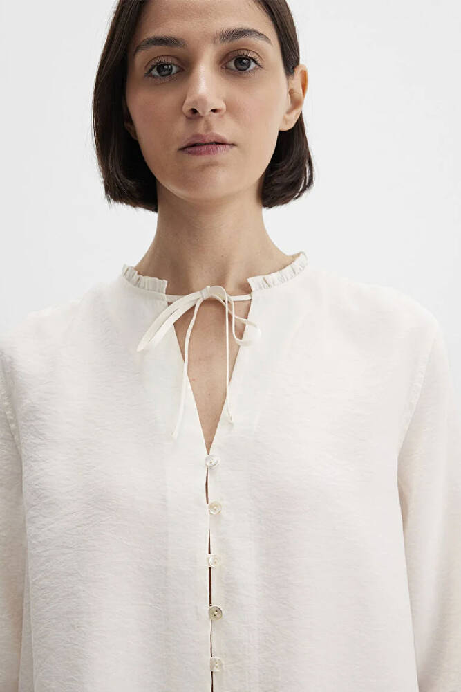 Kadın Dokuma Gömlek 1211421-80194 Ekru 