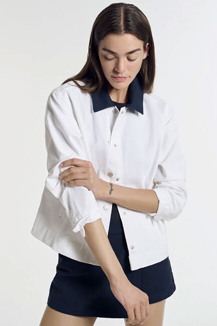 Kadın Dokuma Overshırt 1211407-80194 Ekru (3)