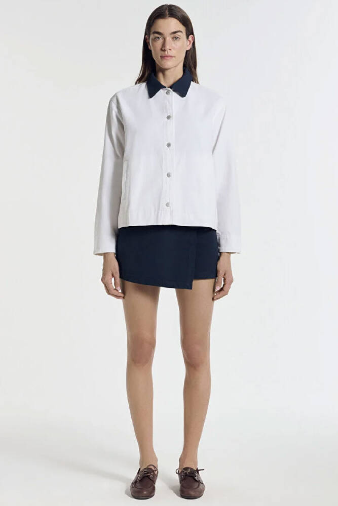 Kadın Dokuma Overshırt 1211407-80194 Ekru 