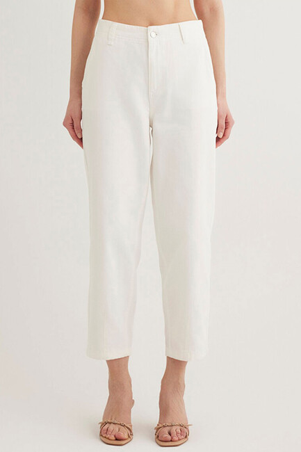 Kadın Dokuma Pantolon 1010649-70057 Beyaz (3)