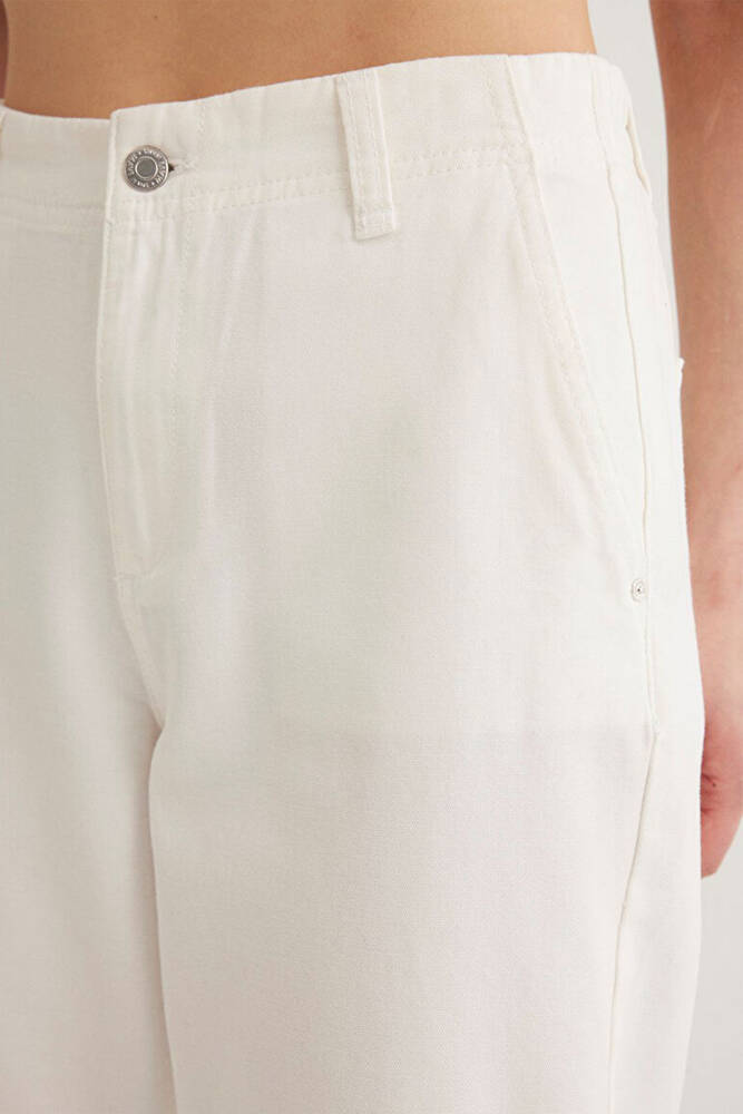 Kadın Dokuma Pantolon 1010649-70057 Beyaz 