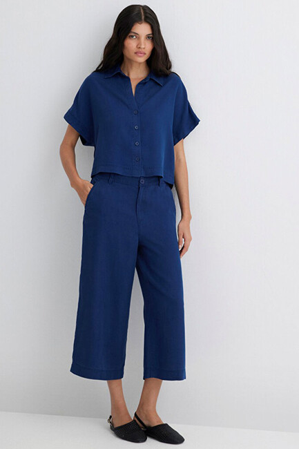 Kadın Dokuma Pantolon 1010992-10241 Lacivert (1)