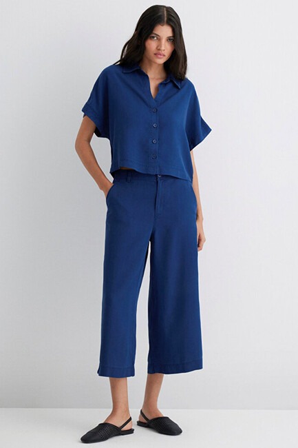 Kadın Dokuma Pantolon 1010992-10241 Lacivert (2)