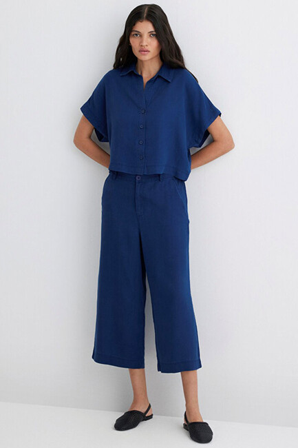 Kadın Dokuma Pantolon 1010992-10241 Lacivert (3)