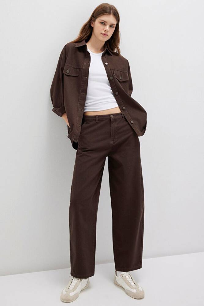 Kadın Dokuma Pantolon 1011027-88067 Kahve 