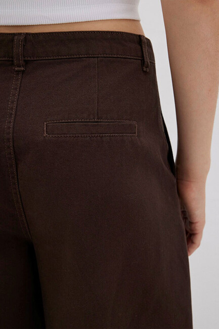 Kadın Dokuma Pantolon 1011027-88067 Kahve - Thumbnail