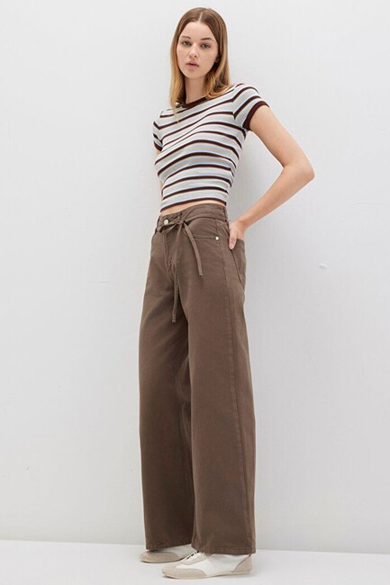 Kadın Dokuma Pantolon 1011029-71546 Haki (1)