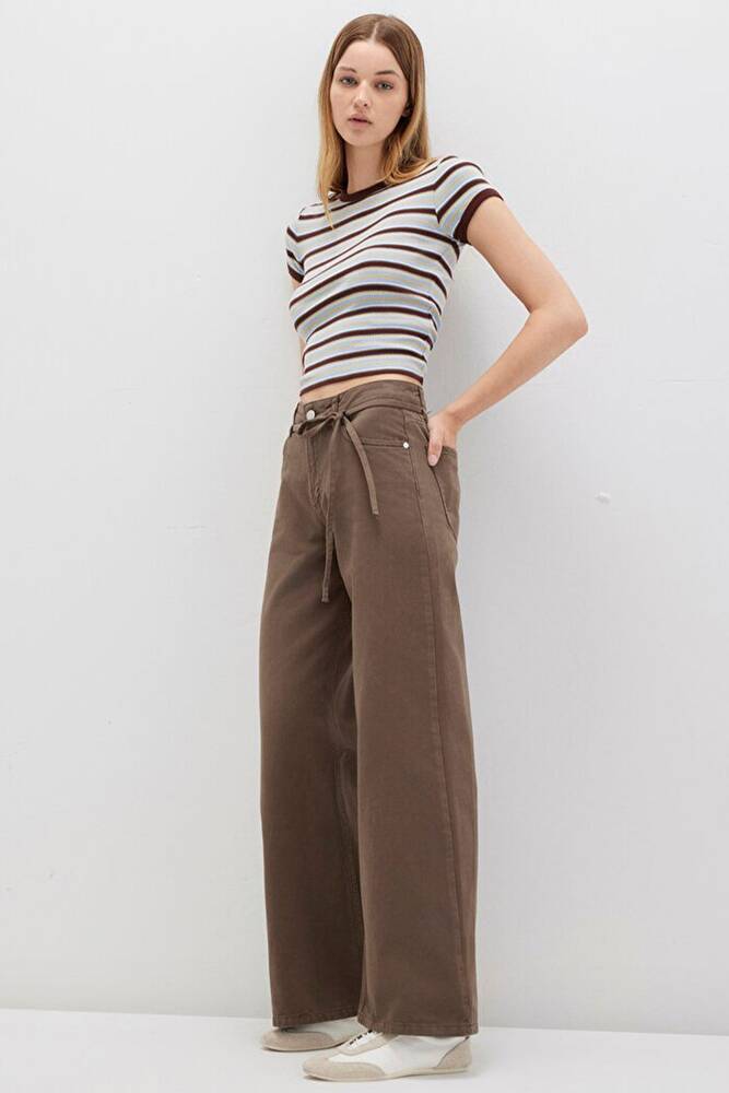 Kadın Dokuma Pantolon 1011029-71546 Haki 