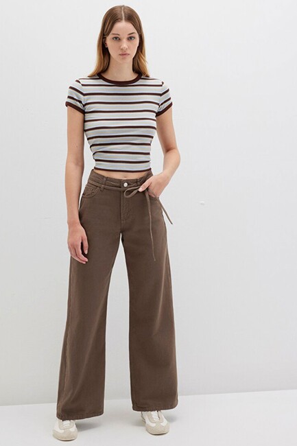 Kadın Dokuma Pantolon 1011029-71546 Haki (2)