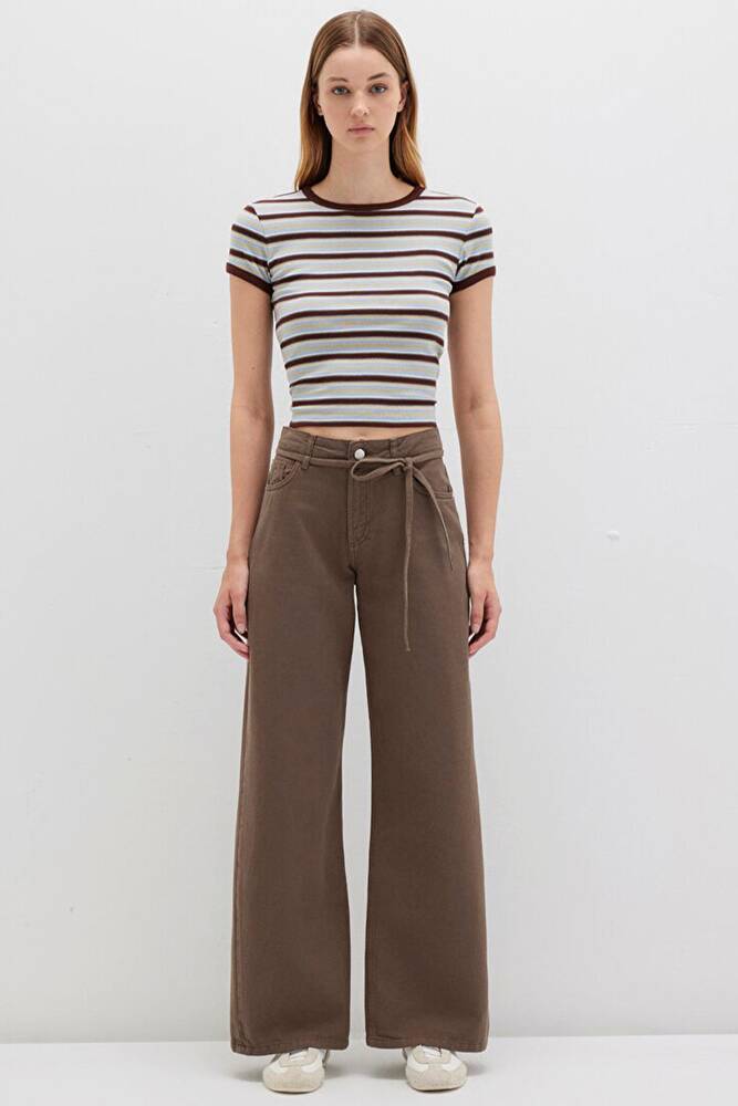 Kadın Dokuma Pantolon 1011029-71546 Haki 