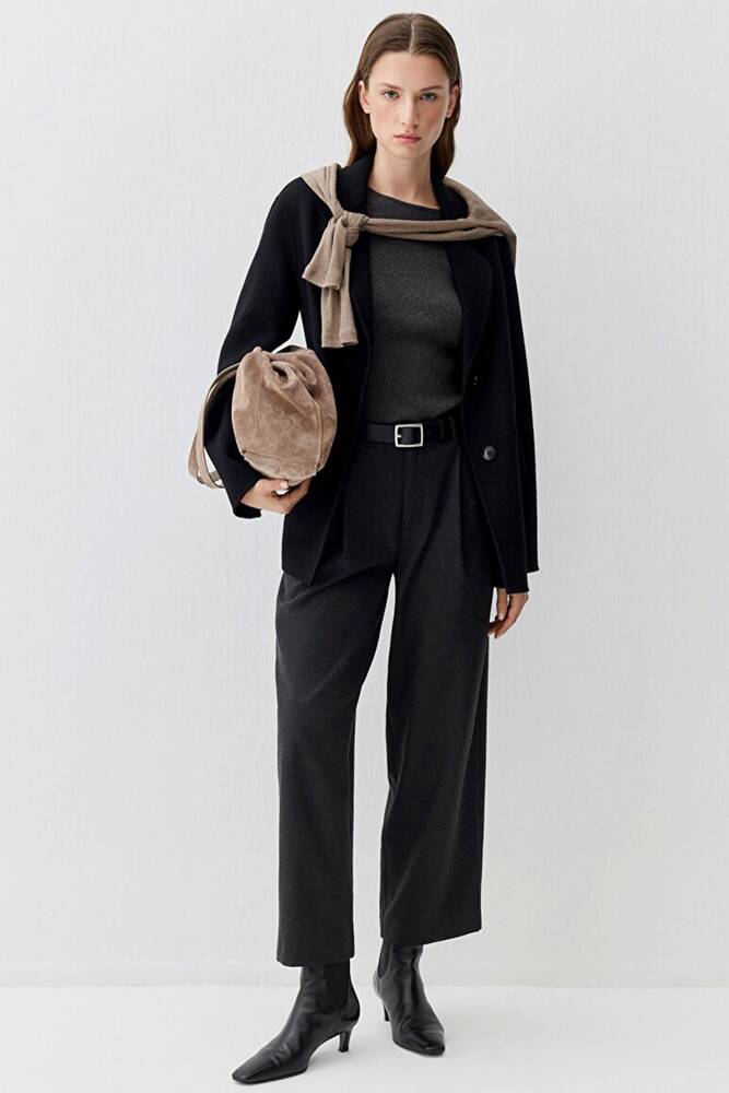 Kadın Dokuma Pantolon 1011131-87829 Gri 