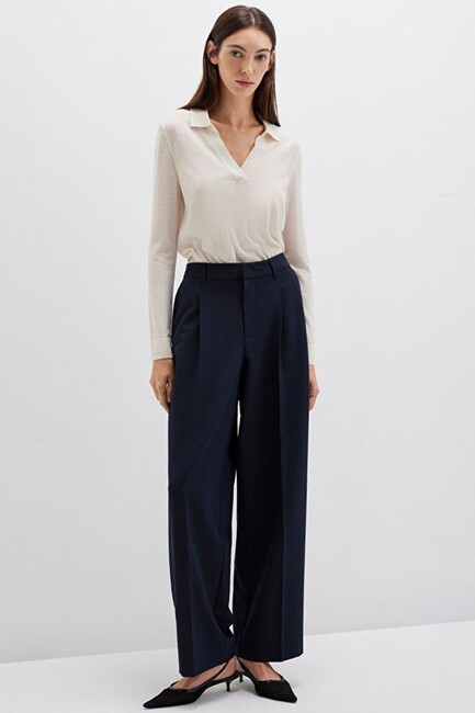 Kadın Dokuma Pantolon 1011136-70489 Lacivert (1)