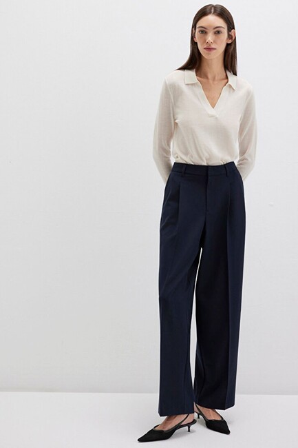 Kadın Dokuma Pantolon 1011136-70489 Lacivert (3)