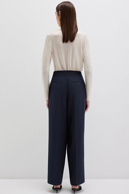 Kadın Dokuma Pantolon 1011136-70489 Lacivert - Thumbnail