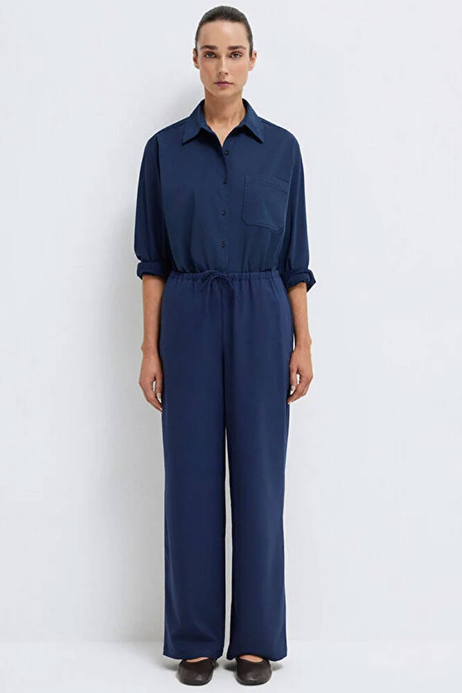 Kadın Dokuma Pantolon 1011153-70497 Lacivert 