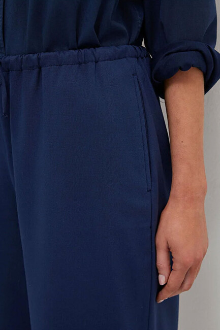 Kadın Dokuma Pantolon 1011153-70497 Lacivert - Thumbnail