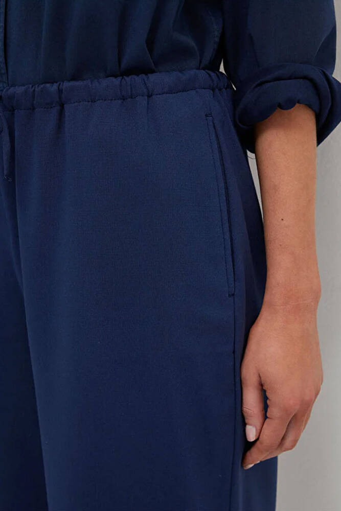 Kadın Dokuma Pantolon 1011153-70497 Lacivert 