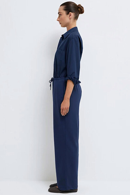 Kadın Dokuma Pantolon 1011153-70497 Lacivert - Thumbnail