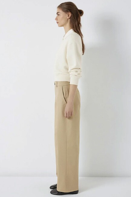 Kadın Dokuma Pantolon 1011160-70370 Kahve - Thumbnail