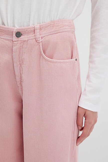 Kadın Dokuma Pantolon 1011174-70971 Pembe - Thumbnail