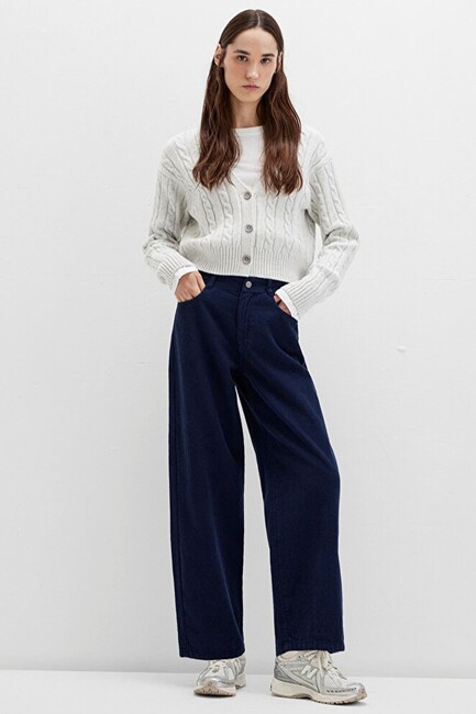 Kadın Dokuma Pantolon 1011174-80729 Lacivert (1)