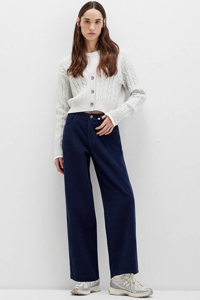 Kadın Dokuma Pantolon 1011174-80729 Lacivert 