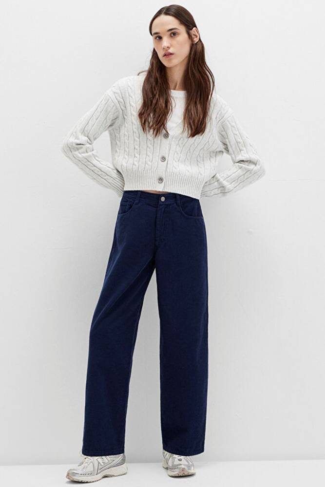 Kadın Dokuma Pantolon 1011174-80729 Lacivert 