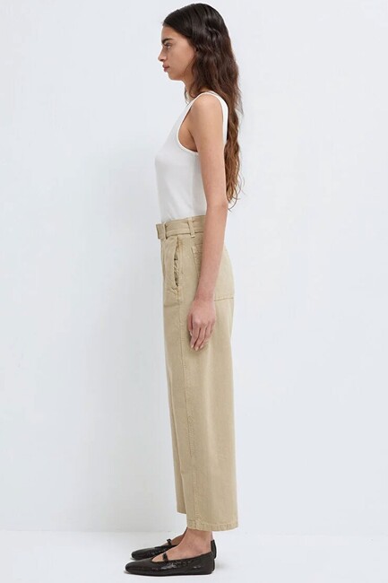 Kadın Dokuma Pantolon 1011183-70153 Bej - Thumbnail