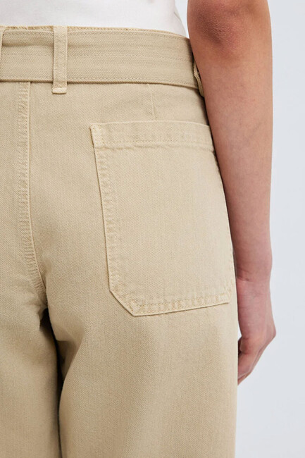 Kadın Dokuma Pantolon 1011183-70153 Bej - Thumbnail