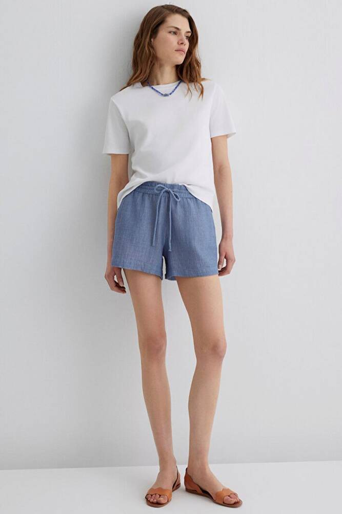 Kadın Dokuma Şort 1410132-89861 Mavi 