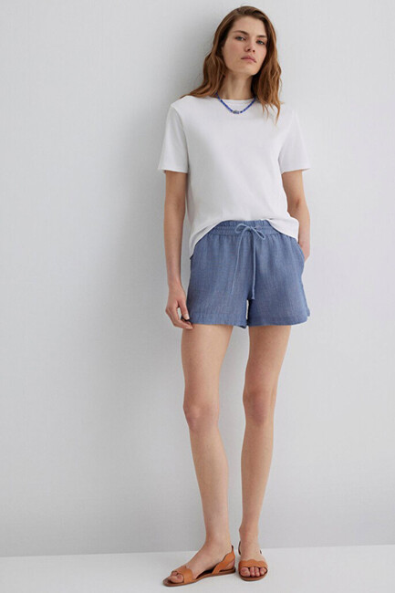 Kadın Dokuma Şort 1410132-89861 Mavi (2)