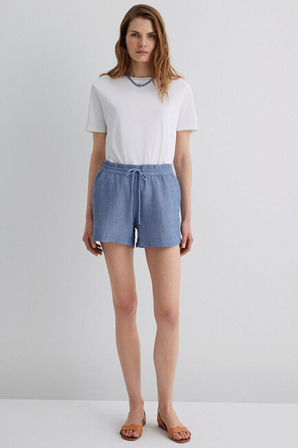 Kadın Dokuma Şort 1410132-89861 Mavi (3)