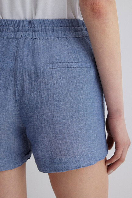 Kadın Dokuma Şort 1410132-89861 Mavi - Thumbnail