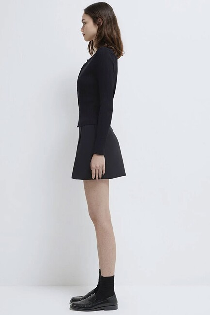 Kadın Dokuma Şort 1410249-900 Siyah - Thumbnail