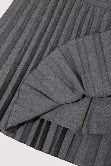 Kadın Dokuma Şort Etek 1410235-80023 Gri - Thumbnail