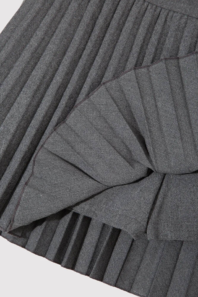 Kadın Dokuma Şort Etek 1410235-80023 Gri 