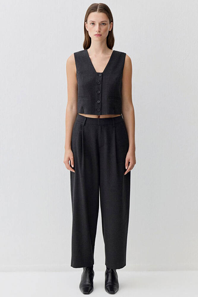 Kadın Dokuma Yelek 1110796-87829 Gri 