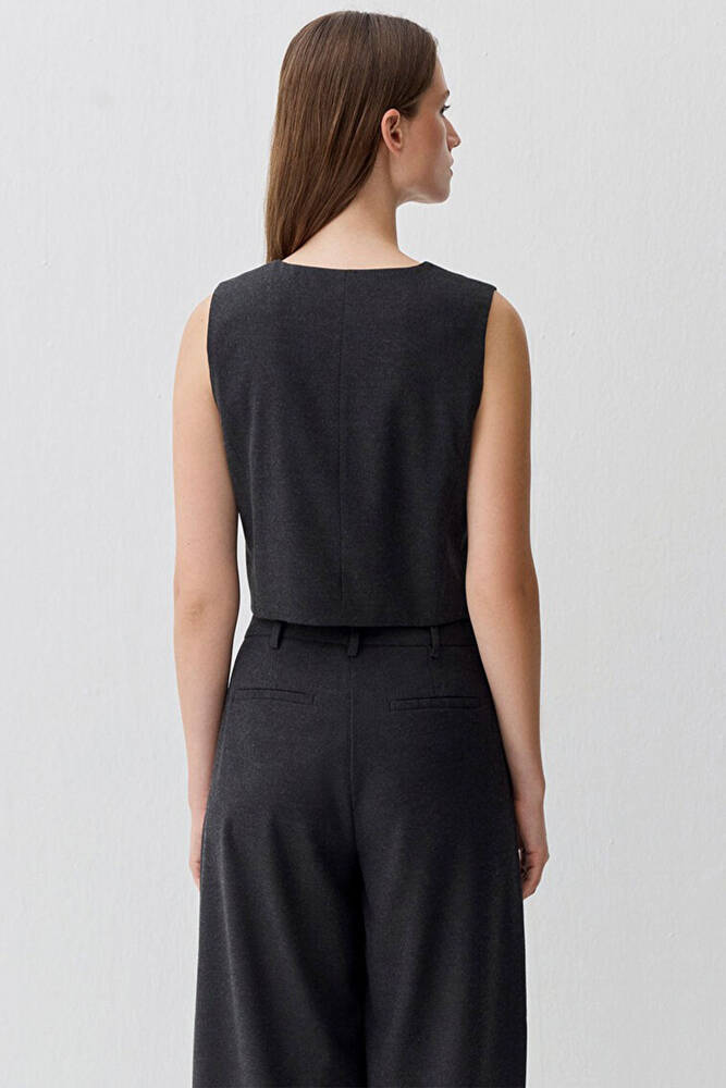 Kadın Dokuma Yelek 1110796-87829 Gri 