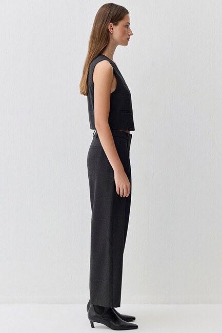 Kadın Dokuma Yelek 1110796-87829 Gri - Thumbnail