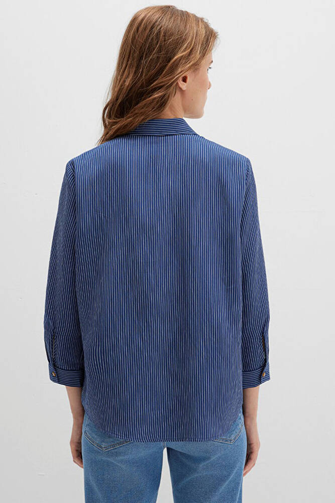 Kadın Düğme Detaylı Bluz 122400-80736 Lacivert 